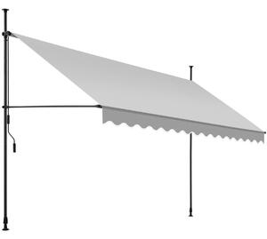 Upínacia markíza s ručnou kľukou, výškovo nastaviteľná - 400 x 180 cm, svetlo šedá