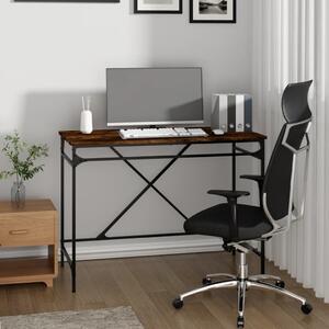 Maison Exclusive - písací stôl z dymového dubu 100x50x75 cm drevený materiál a železo