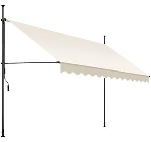Upínacia markíza s ručnou kľukou, výškovo nastaviteľná - 350 x 180 cm, béžová
