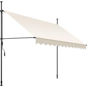 Upínacia markíza s ručnou kľukou, výškovo nastaviteľná - 300 x 180 cm, béžová