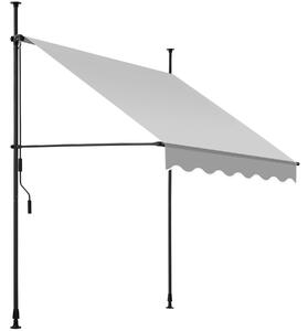 Upínacia markíza s ručnou kľukou, výškovo nastaviteľná - 150 x 180 cm, svetlo šedá