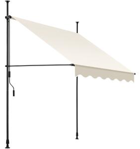 Upínacia markíza s ručnou kľukou, výškovo nastaviteľná - 150 x 180 cm, béžová