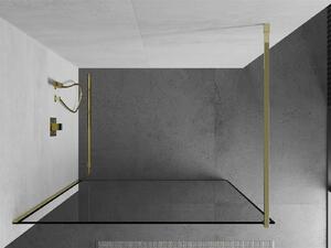 Mexen Kioto sprchová zástena 50x200 cm 8 mm, zlatý profil, sklo čierny rám, 800-050-101-50-70