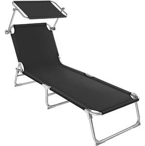 TecTake GmbH plážové ležadlo štvorpolohové - čierna