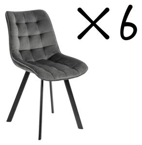 KK Set 6 kusov jedálenská stolička NIKI sivá