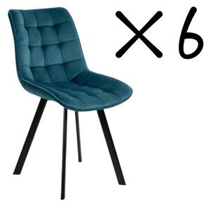 KK Set 6 kusov jedálenská stolička NIKI tyrkysová