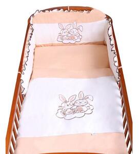 NEW BABY 3-dielne posteľné obliečky Bunnies 100x135 hnedé