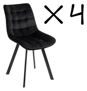 KK Set 4 kusov jedálenská stolička NIKI čierna
