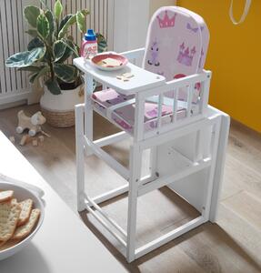 Multifunkčná detská stolička CRISTINA biela/ružová