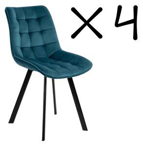 KK Set 4 kusov jedálenská stolička NIKI tyrkysová