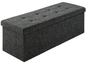 Skladacia polyesterová taburetka s úložným priestorom 110x38x38cm - tmavě šedá