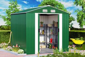 Záhradný domček na náradie XXL 257 x 205 x 177,5 cm zelený, Gardebruk