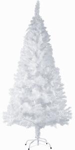 Umelý vianočný stromček biely s kovovým stojanom - 180 cm