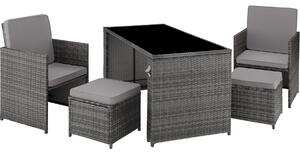 TecTake GmbH ratanová zostava palermo - šedá