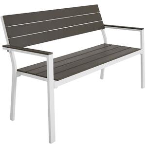TecTake GmbH záhradná lavica line - světle šedá/biela