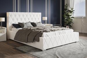 Čalúnená posteľ BED 4 120x200 biela ekokoža