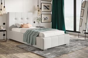 Čalúnená posteľ BED 5 90x200 biela ekokoža