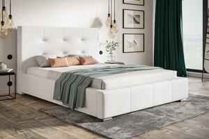 Čalúnená posteľ BED 5 120x200 biela ekokoža