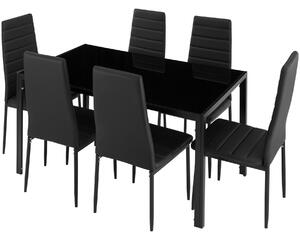 Jedálenský set Brandenburg 6 + 1 - čierna/čierna