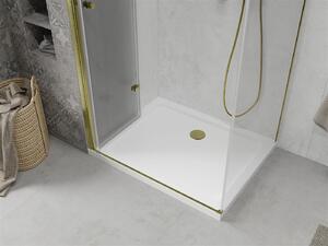 Mexen Lima sprchovací kút 70x80cm, 6mm sklo, zlatý profil - číre sklo + Slim sprchová vanička - 856-070-080-50-00-4010