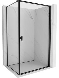 Mexen Mist-B, 1-krídlový výklopný sprchový kút, pravý, 90 x 70 cm, číre sklo-čierny rám, 8A2T-090-070-70-70-P