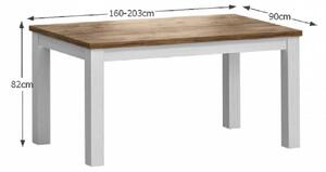TEMPO Stôl STD, rozkladací, sosna andersen / dub lefkas160-203x90 cm, , PROVANCE