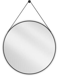 Mexen String kúpeľňové zrkadlo okrúhle 80 cm, čierny rám - 9854-080-080-000-70