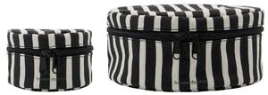 Úložný guľatý box so zipsom Black/Off-white – set 2 ks