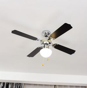 ZEVENTI - Stropný ventilátor NAVAGIO 1xE27/60W/230V čierna/biela