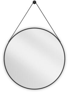 Mexen String okrúhle kúpeľňové zrkadlo 70 cm, čierny rám - 9854-070-070-000-70