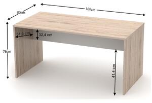 KONDELA Písací stôl, san remo/biela, RIOMA TYP 16