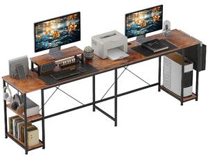 HOMCOM Písací stôl v tvare L 168 x 120 cm Rohový písací stôl s odkladacími priehradkami