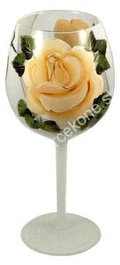 Výročný pohár na víno 90 ruža biely