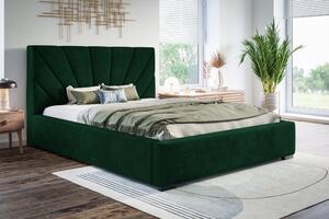 Čalúnená posteľ BED 9 140x200 tmavo zelená