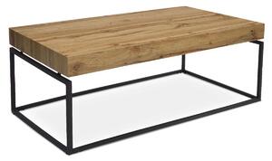 Zltahala.sk Konferenčný stolík, 110x60x43 cm, doska MDF, dekor divoký dub, kov - čierny mat