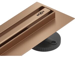 Mexen Flat 360° Slim sprchový žľab 50 cm, medená matná, 1C41050