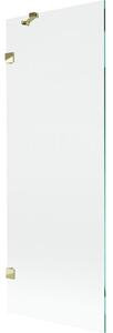 Mexen Lunar sprchová zástena jednokrídlová 70 x 150 cm, priehľadná, zlatá - 897-070-000-50-00