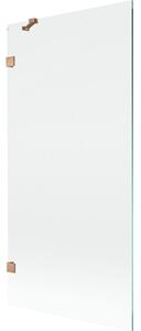 Mexen Lunar paraván na vaňu 1-krídlový 90 x 150 cm, transparentný, brúsená meď - 897-090-000-65-00
