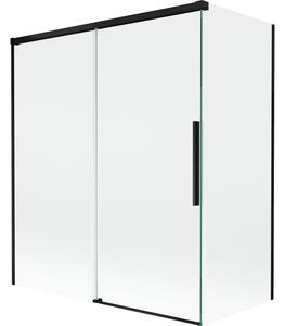 Mexen Rox vaňa paraván 2-krídlový posuvný 140 + 70 x 150 cm, transparentný, čierny - 8C9-140-070-70-00