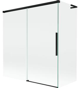 Mexen Rox L rohový sprchový paraván 2-krídlový zasúvací 150 + 70 x 150 cm, transparentný, čierny - 8C9L-150-070-70-00