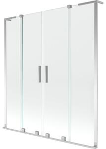 Mexen Velar L Dvojkrídlový sprchový paraván 2-dielny posuvný 140 x 150 cm, transparentný, chróm - 896-140-003-02-01
