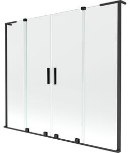 Mexen Velar L Duo vaňová zástena 2-krídlová posuvná 170 x 150 cm, transparentná, čierna - 896-170-003-02-70