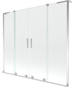 Mexen Velar L Duo vaňová zástena 2-dielna posuvná 180 x 150 cm, transparentná, chróm - 896-180-003-02-01