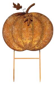 Rustikálny záhradný oranžový zápich tekvice Pumpkin Rust - 48*3*72 cm - Clayre & Eef