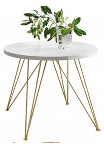 Jedálenský stôl TAMI II - biela/zlatá