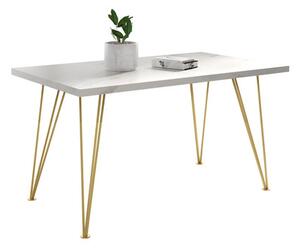 Jedálenský stôl SONIA II 140 cm - biela / zlatá