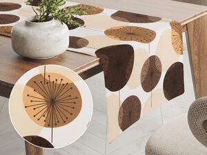 Biante Bavlnený behúň na stôl Sandra SA-488 Hnedo-béžové designové púpavy 20x180 cm