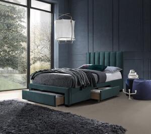 Halmar Čalúnená posteľ GRACE 120x200 tmavo zelená velvet