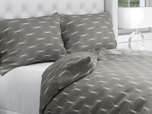 Biante Bavlnené posteľné obliečky Sandra SA-489 Sivohnedé designové vlnky Predĺžené 140x220 a 70x90 cm