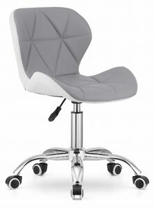 Otočná stolička AVOLA - sivá a biela